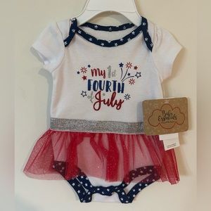 Baby Essentials 4th Of July Onesie With Built in Tutu NWT Various Sizes